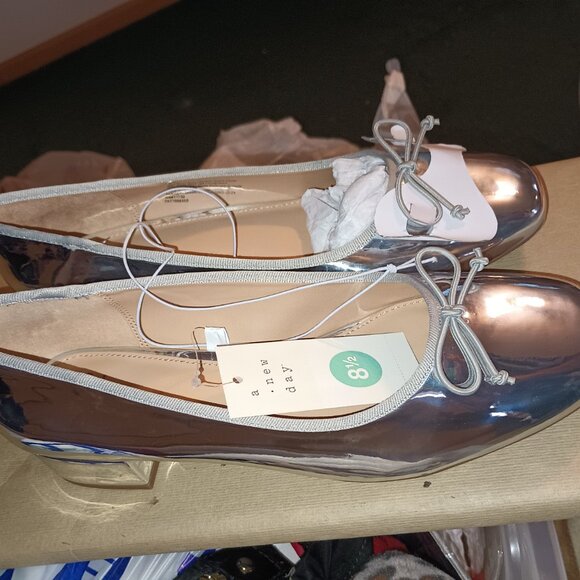 NEW A New Day™ Women's Joy Ballet Pumps Silver - Picture 6 of 12